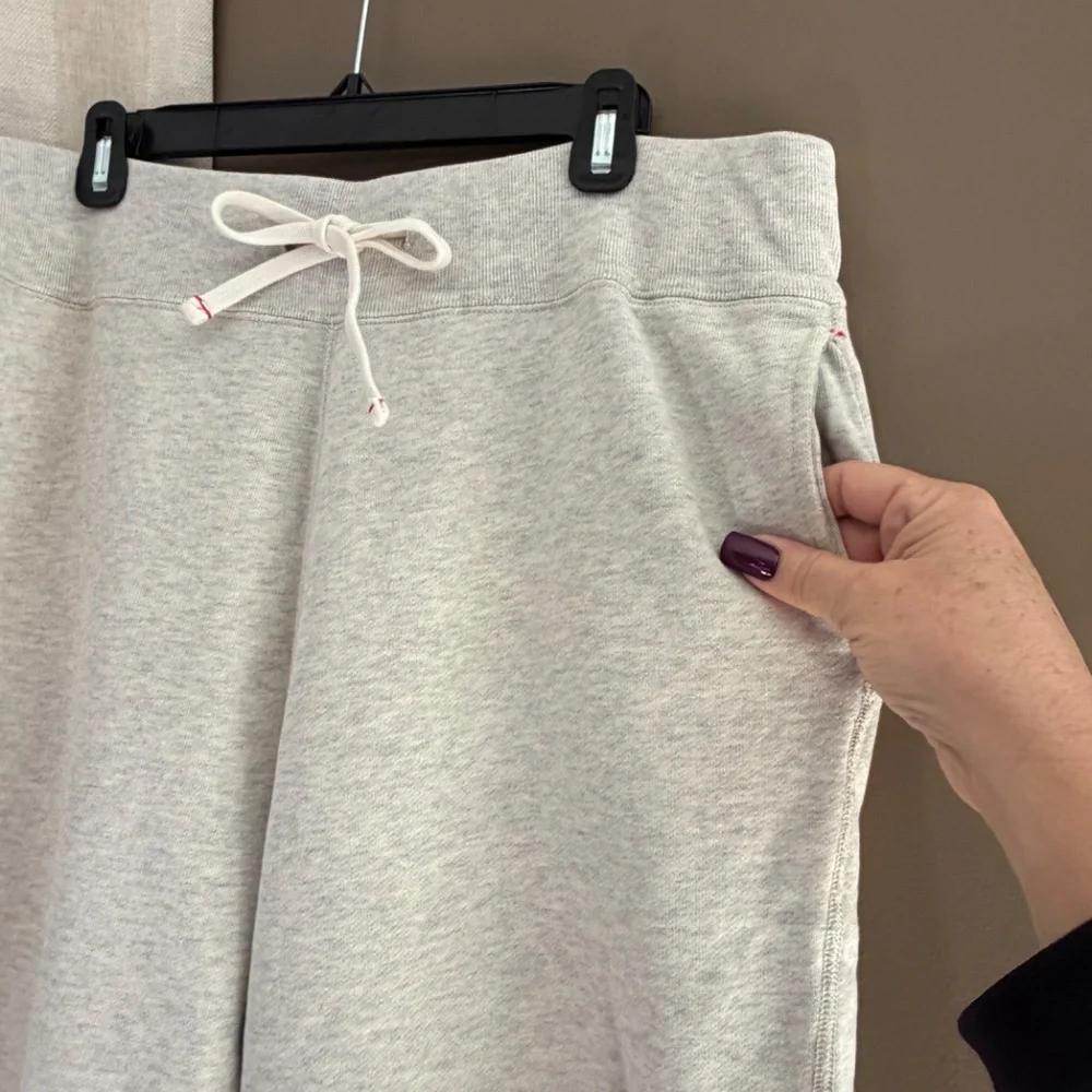 J. Crew Light Gray Wide Leg Heavier Weight Sweatpants, Size Large - Picture 3 of 12